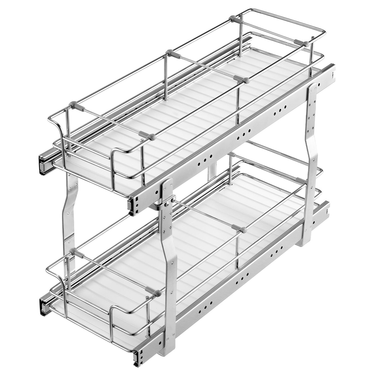 Pull Out Under Sink Organizer - 2-Tier Wire Basket 8.5"W x 21"D x 15"H
