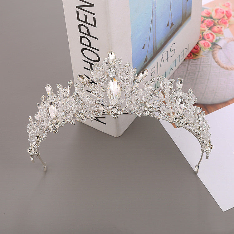 Bridal Crown Tiara - Alloy Hand-Beaded Crystal