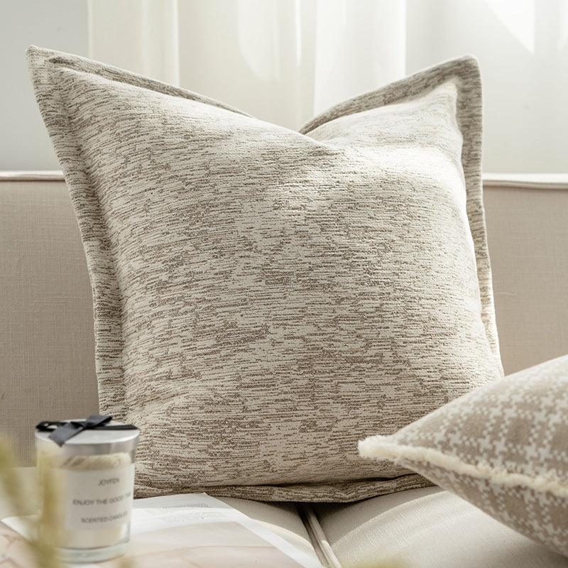 Oat Color Square Pillow Cover for Sofa & Living Room - 45x45cm