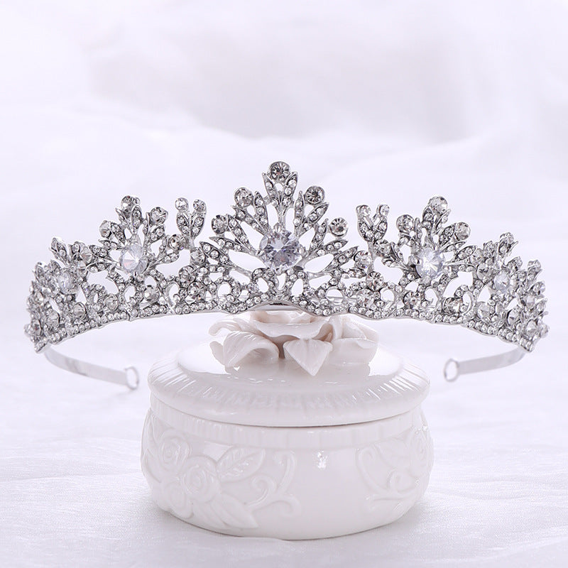 Silver Crystal Crown Headband