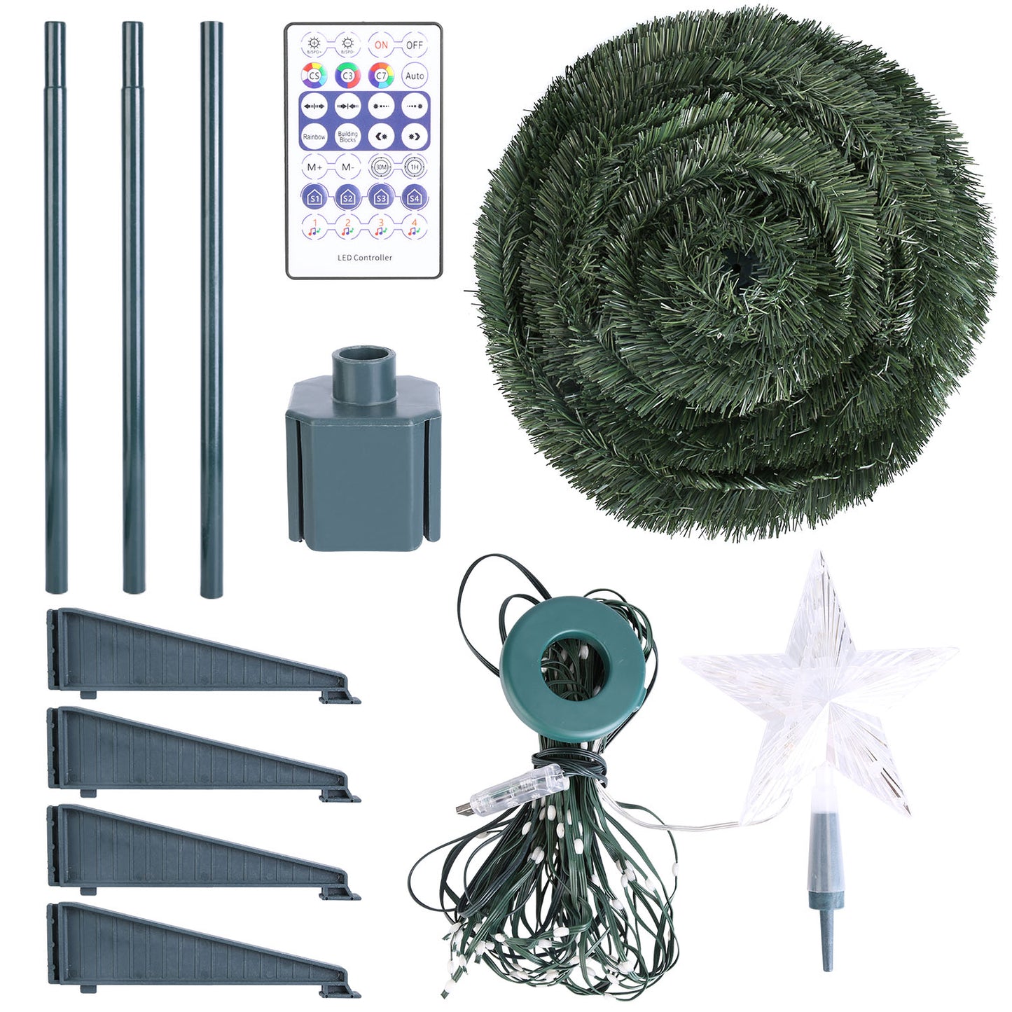 Collapsible Christmas Tree Lights with Remote Control - Multi-Color Options