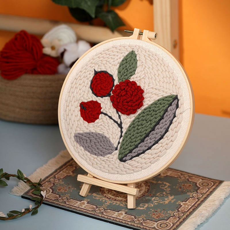 Flower and Grass Stamp Material Pack for Embroidery Crafts - Handmade