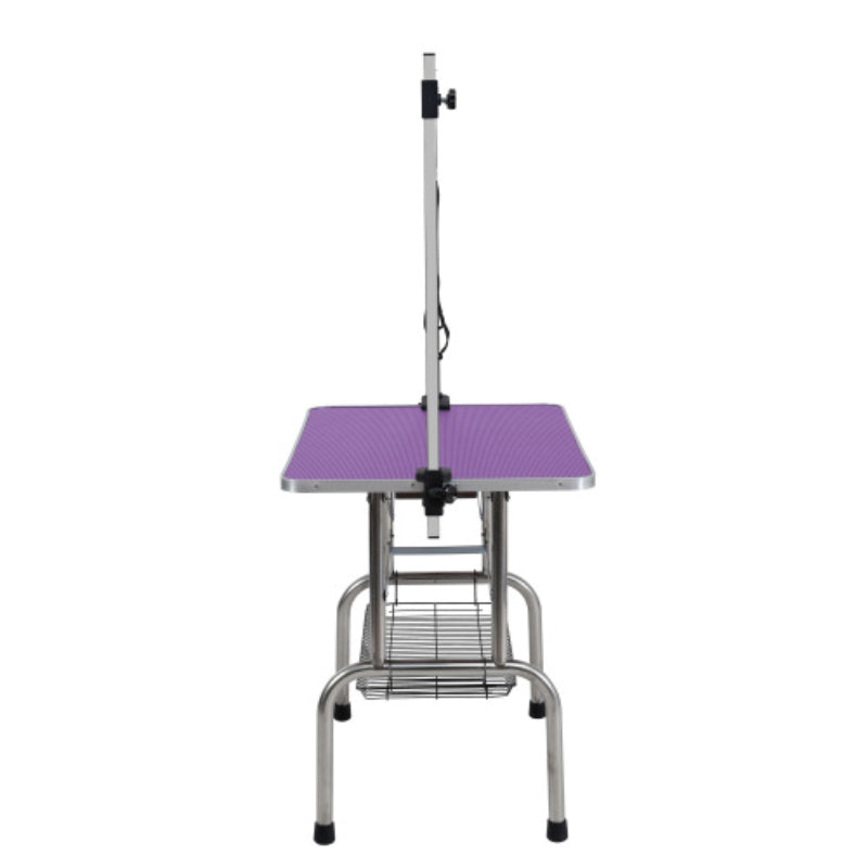 Dog Grooming Table with Stainless Steel Frame Rubber Surface Adjustable Arm
