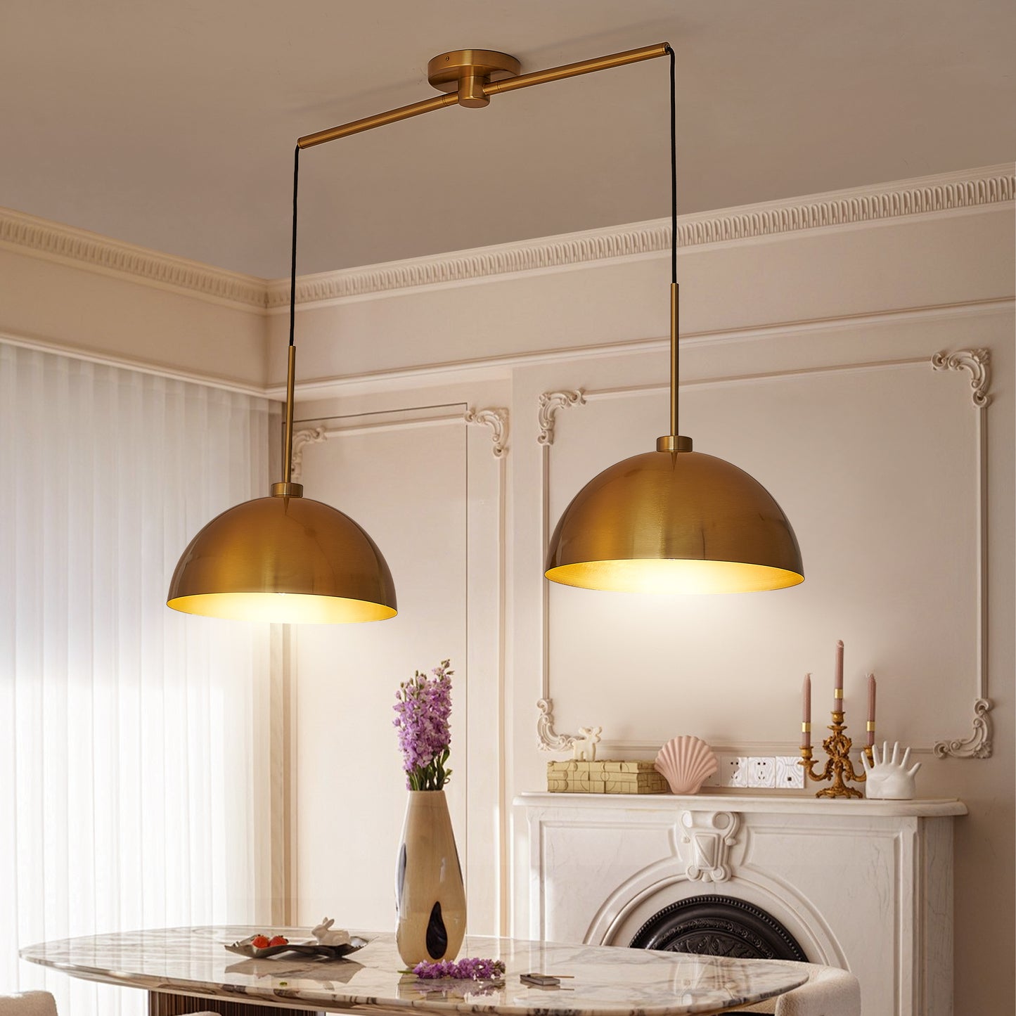 Industrial Modern Double Pendant Light - Adjustable Ceiling Lamp