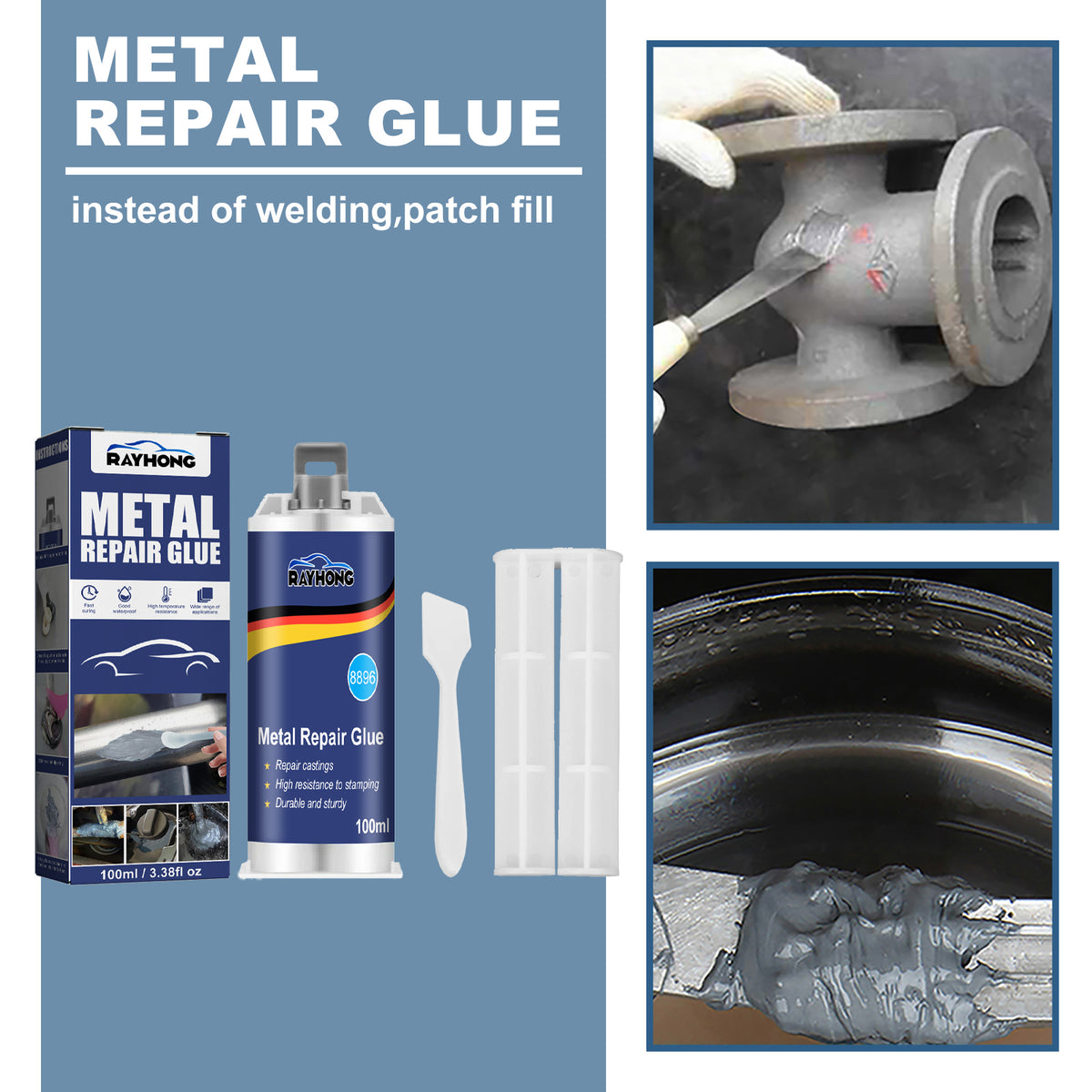 Metal Casting Adhesive 100ml Set for Metal Repair and Bonding