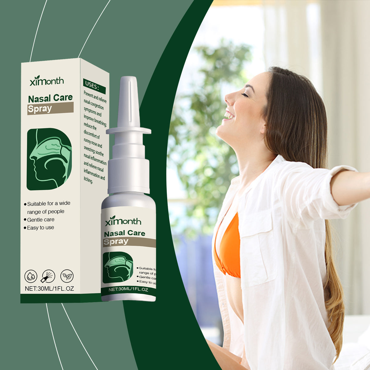 Xanthium Plant Extract Nasal Blockage Cleaning Moisturizing Spray