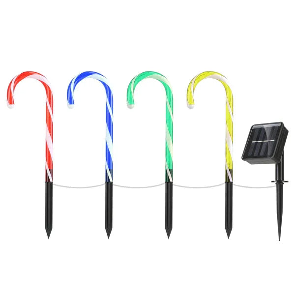 Solar Candy Cane Light - IP55 Waterproof, 8 Lighting Modes