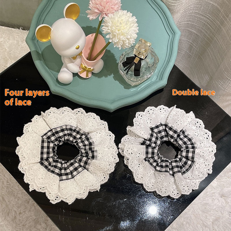 Trendy Lace Hair Ring Set - Handmade French Style Hair Accessories