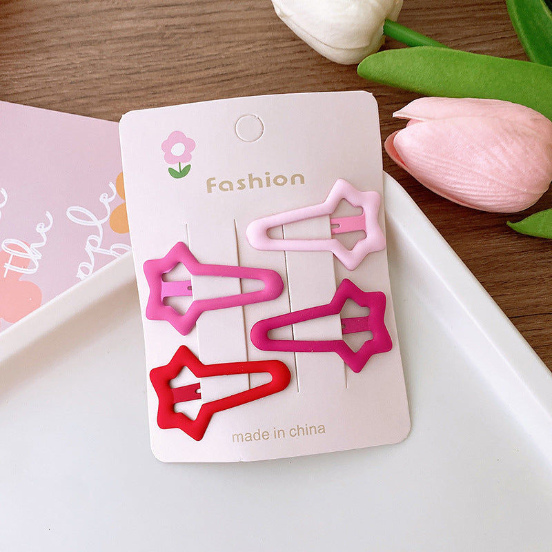 Sweet Rose Hollow Heart Five-Star Hair Barrettes for Women