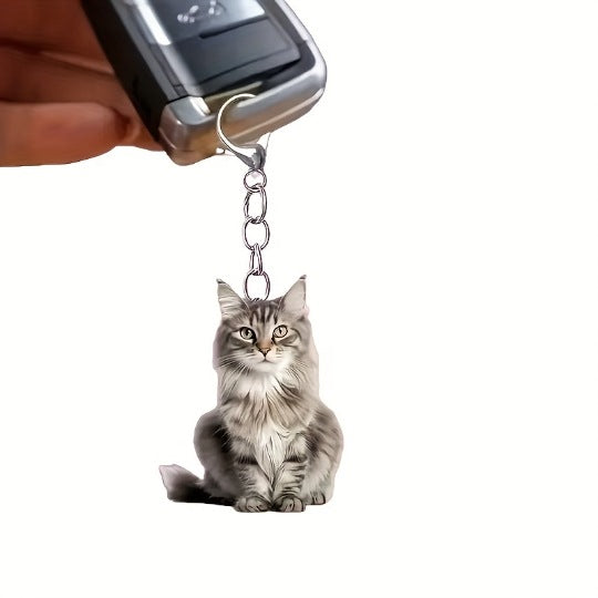 Acrylic Cow Cat Car Rearview Mirror Pendant - Car Interior Decoration