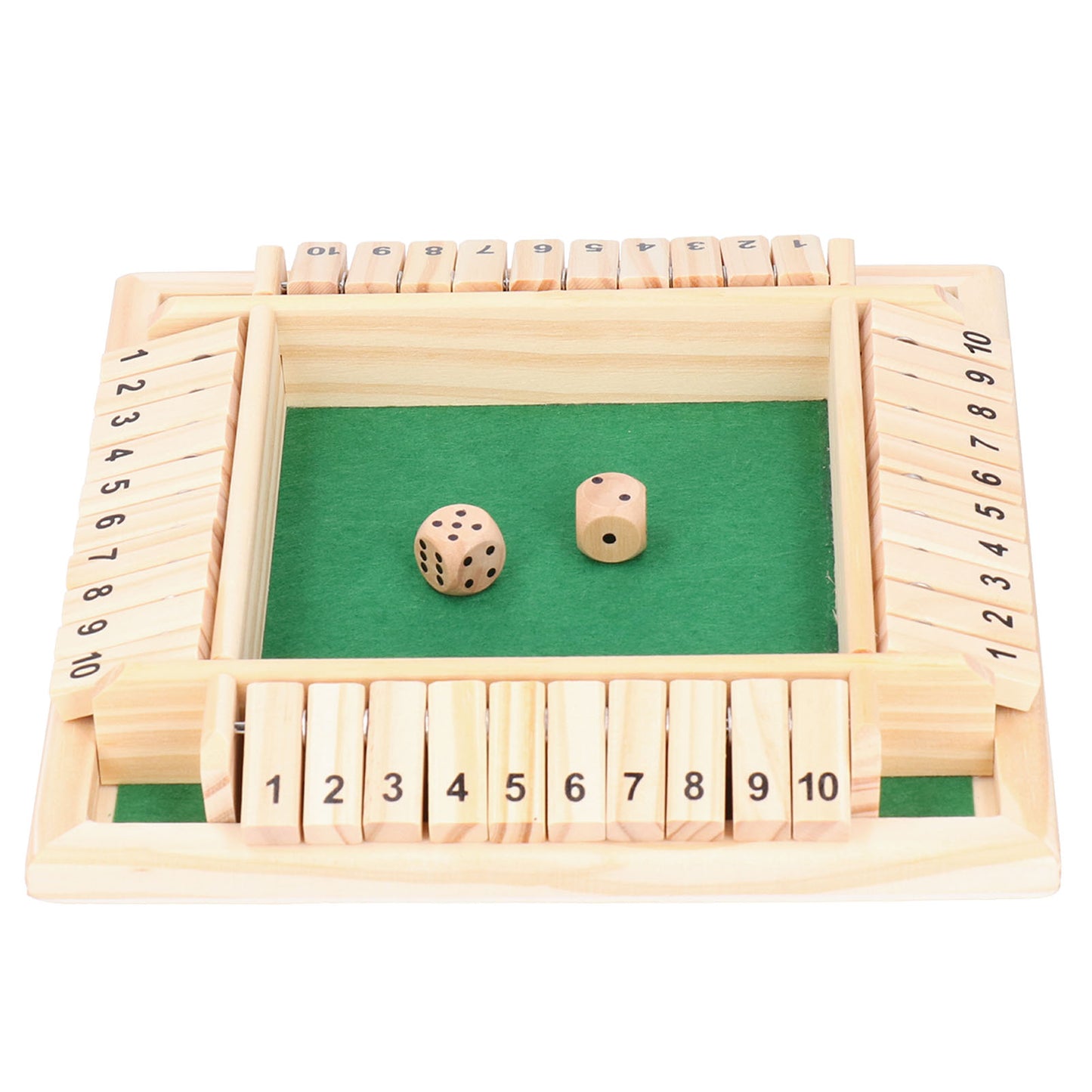 Wooden Number Board Dices Game Set Toy For 4 People KTV Pub Bar Party