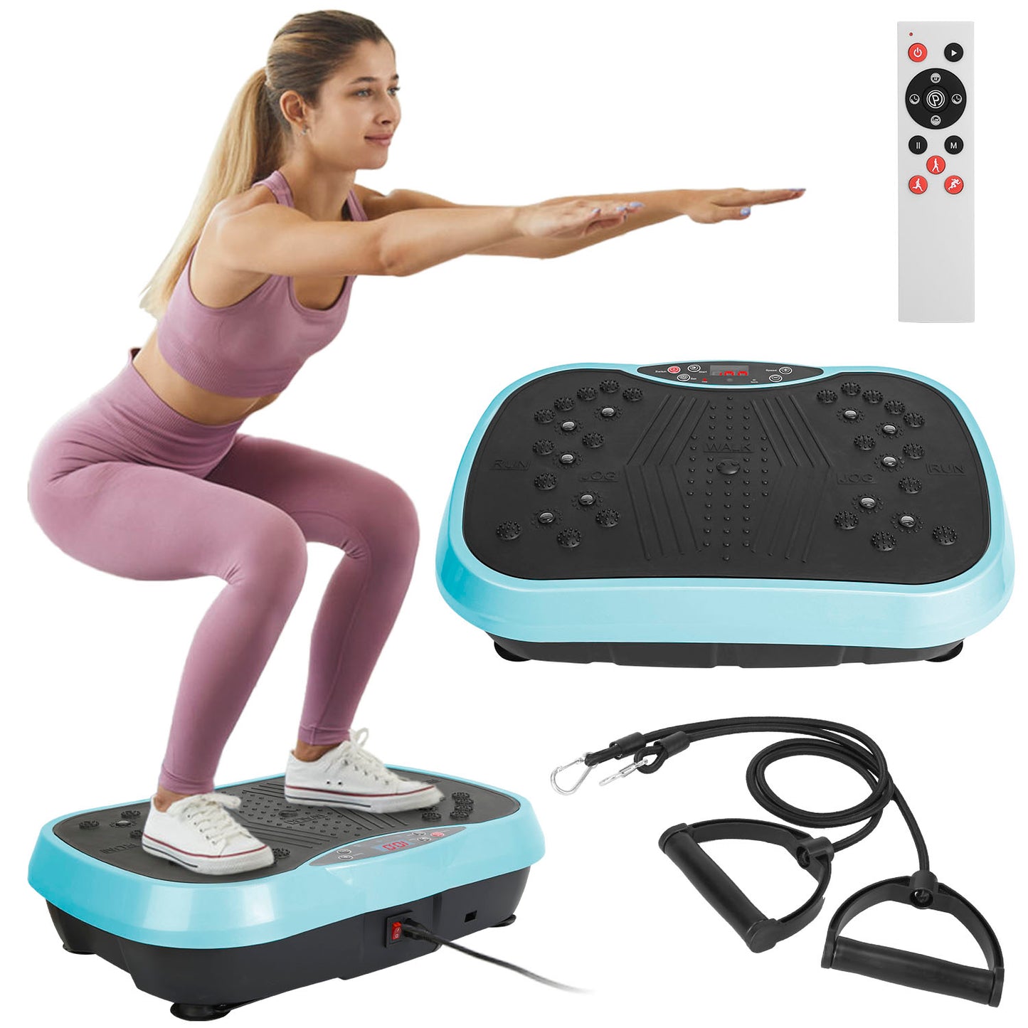 Whole Body Vibration Exercise Machine with Resistance Bands
