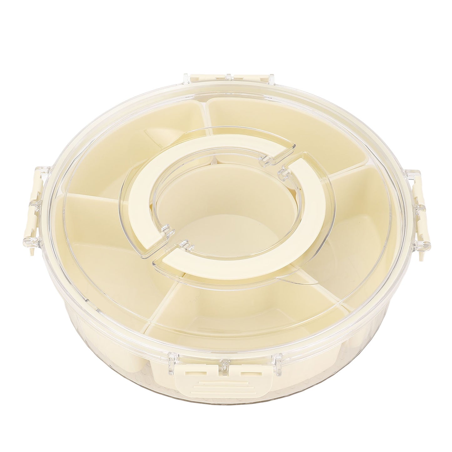 360° Rotating Snack Tray with 6 Compartments - Portable & Sealable