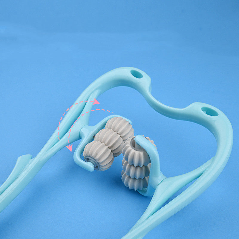 Manual 6-Roller Cervical Neck Massager - Deep Tissue Trigger Point Relief