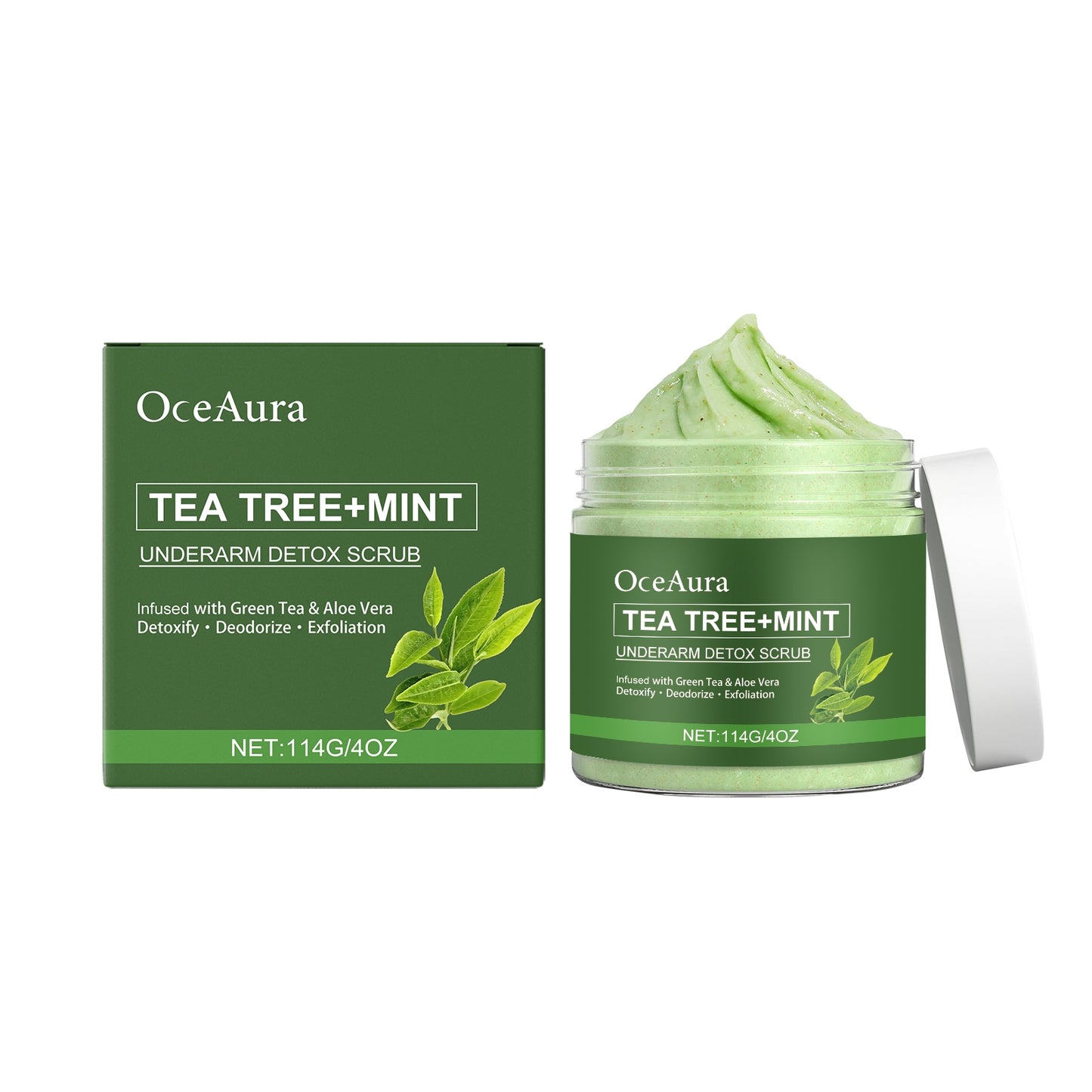 Tea Tree Mint Underarm Detox Scrub - 114g Natural Body Exfoliant