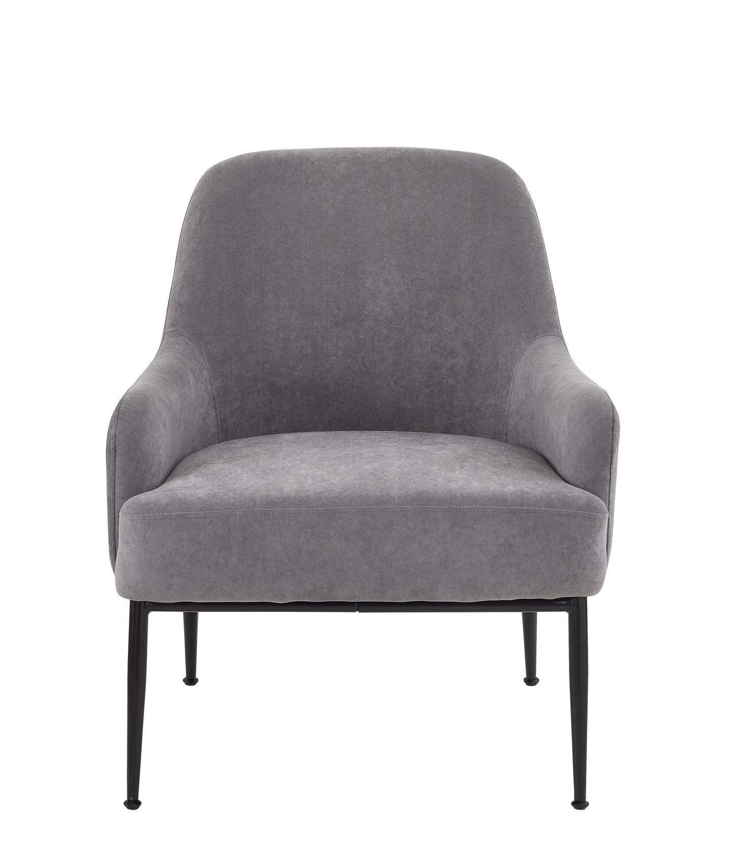 Grey Velvet Accent Chair - Modern Upholstered Armchair
