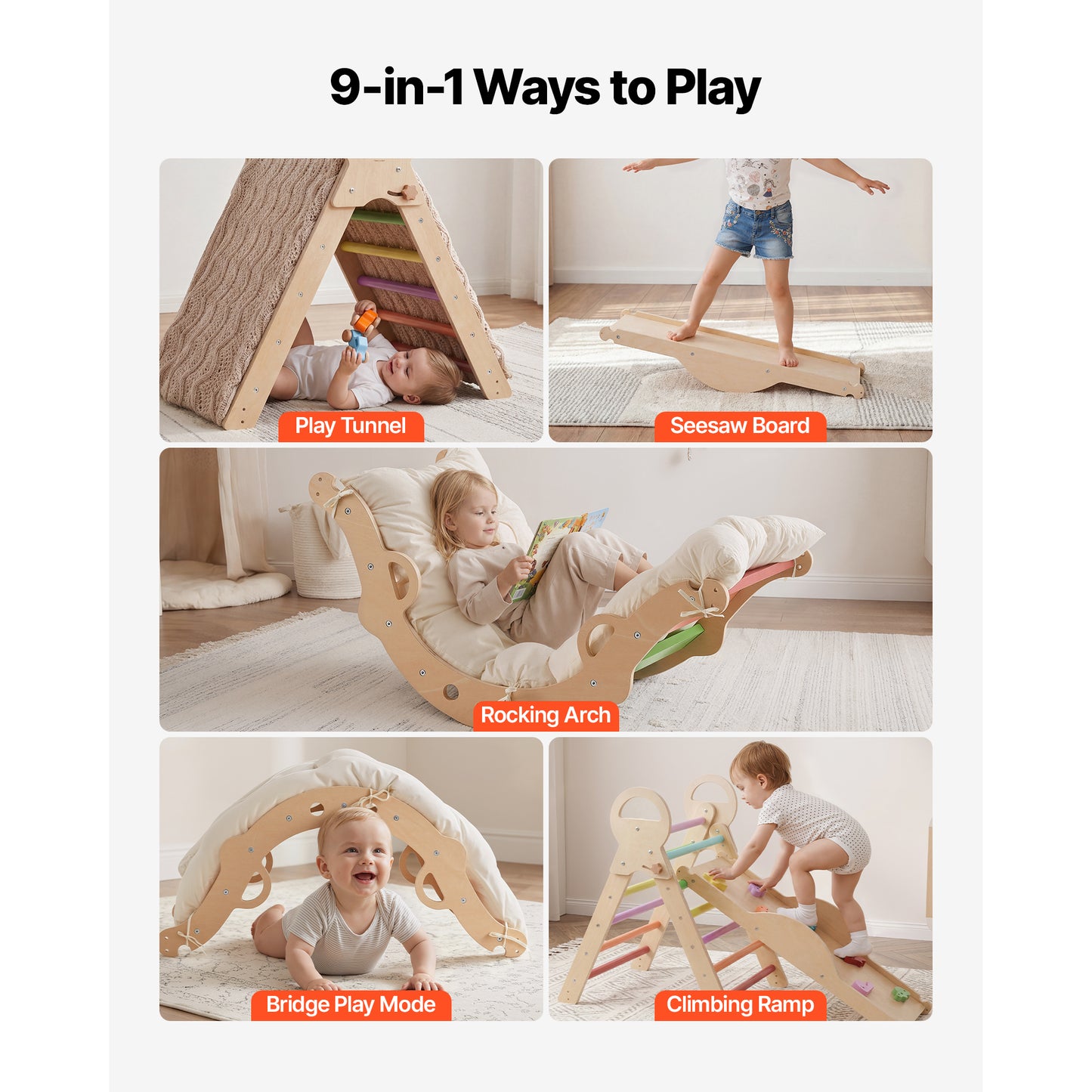 Baby Climbing Toy Set with Musical Xylophone and Ramp - 9-in-1 Indoor Toddler Play Equipment