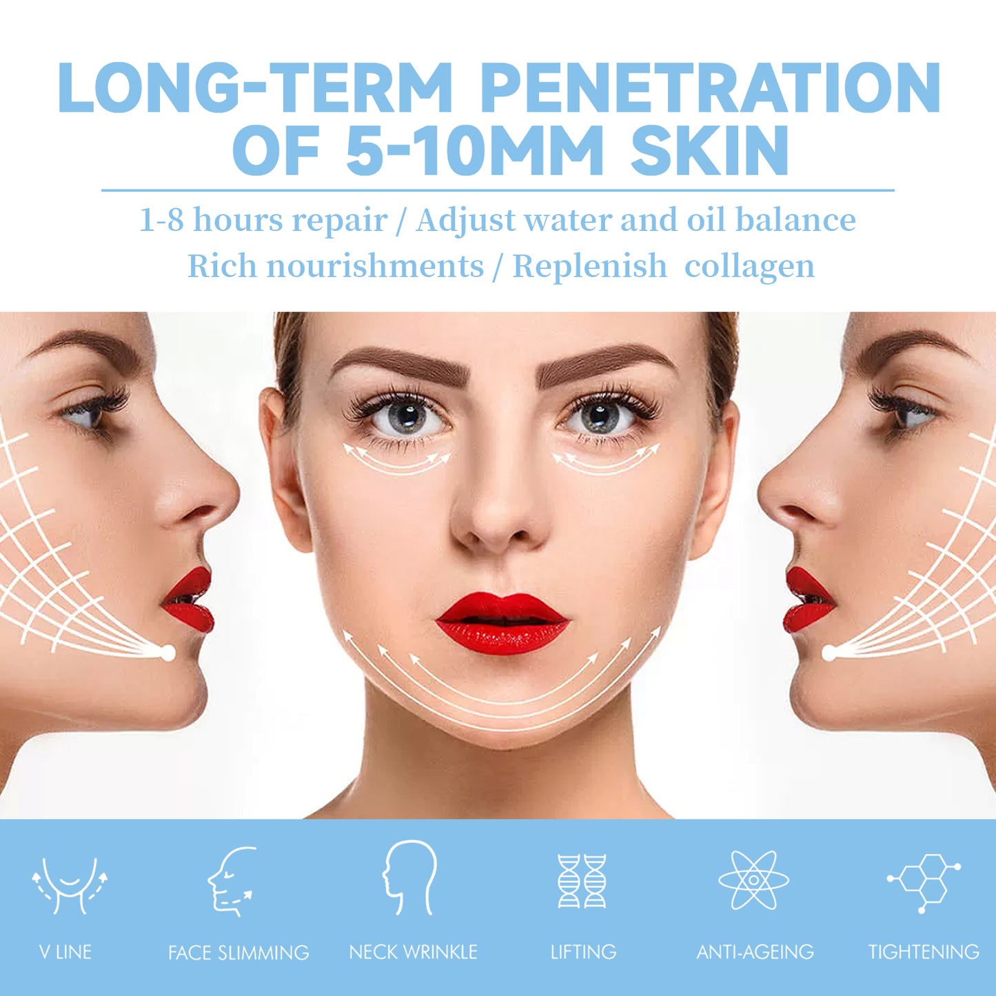 V-Shaped Face Lifting Mask - Collagen & Hyaluronic Acid Contouring