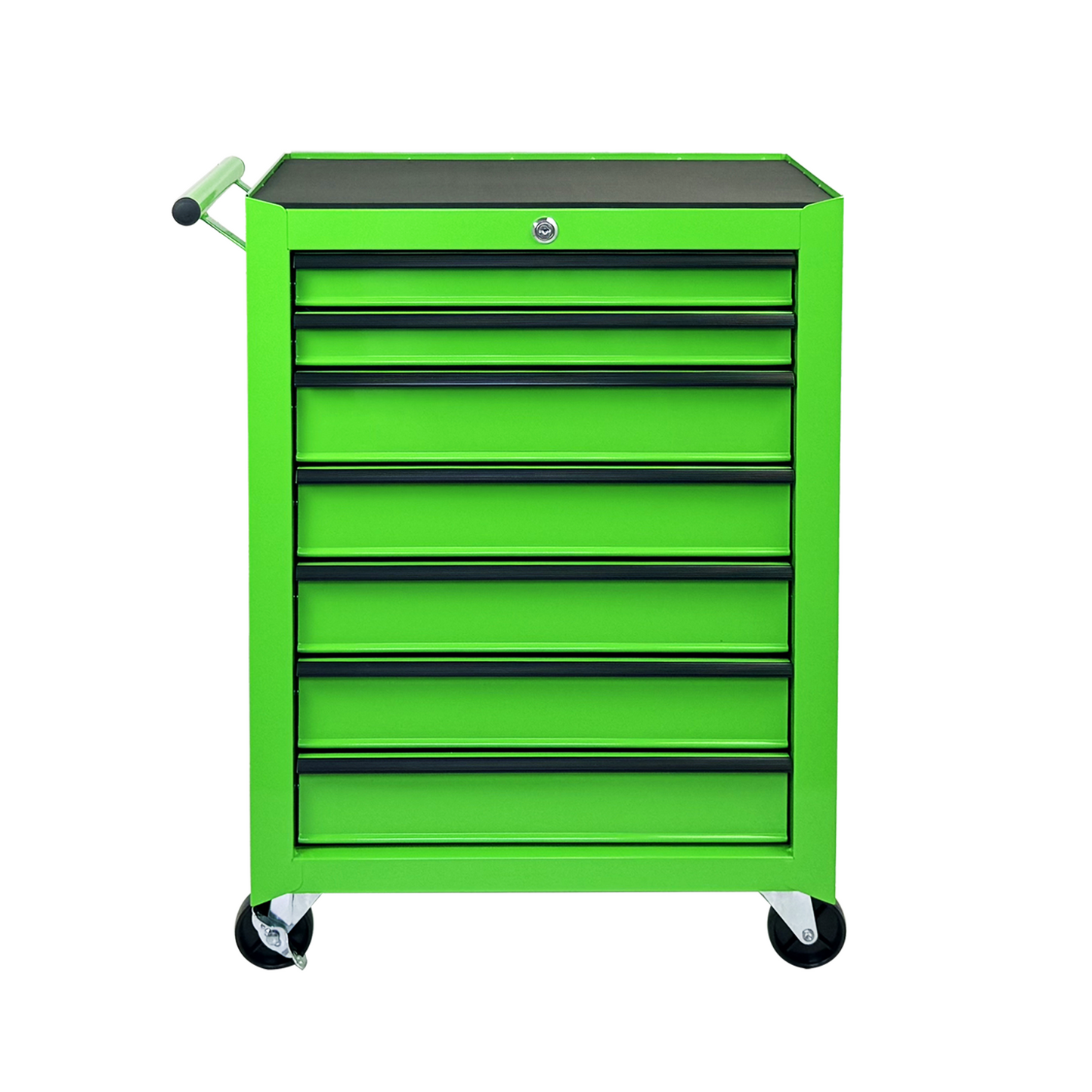 Green Metal Rolling Tool Chest with 7 Drawers - 20-Inch Storage Cabinet