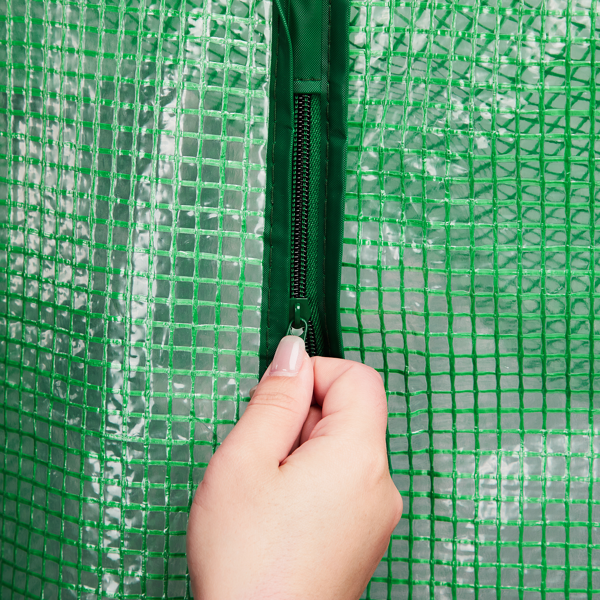 Walk-In Greenhouse with PE Cover & 4 Shelves - Indoor Outdoor Plant Garden
