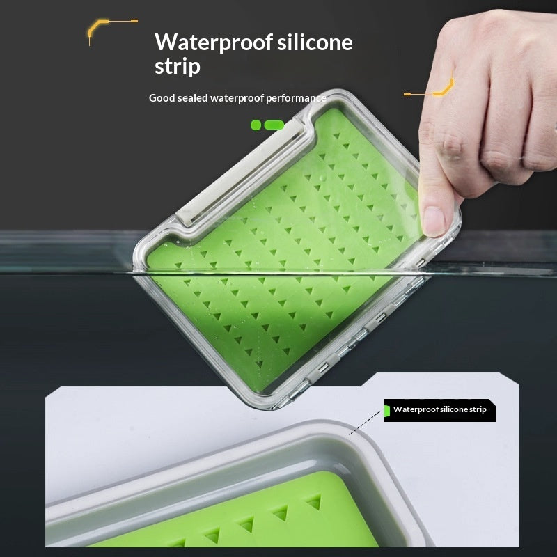 Transparent Waterproof Silicone Fly Hook Storage Box - Multiple Sizes