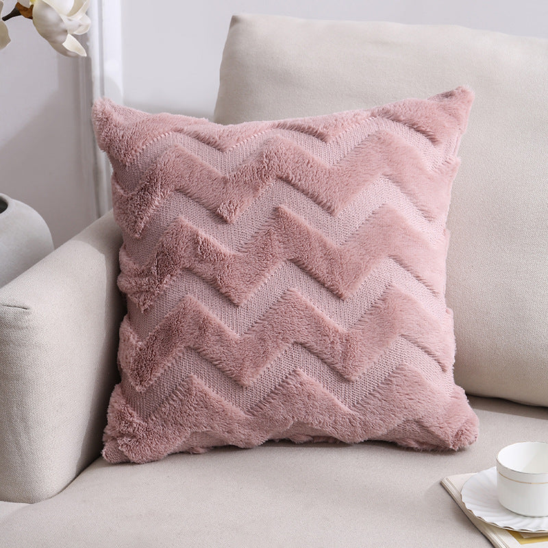 Nordic Double-Sided Plush Pillow Cover 45x45cm Sofa Cushion Case Home Decor
