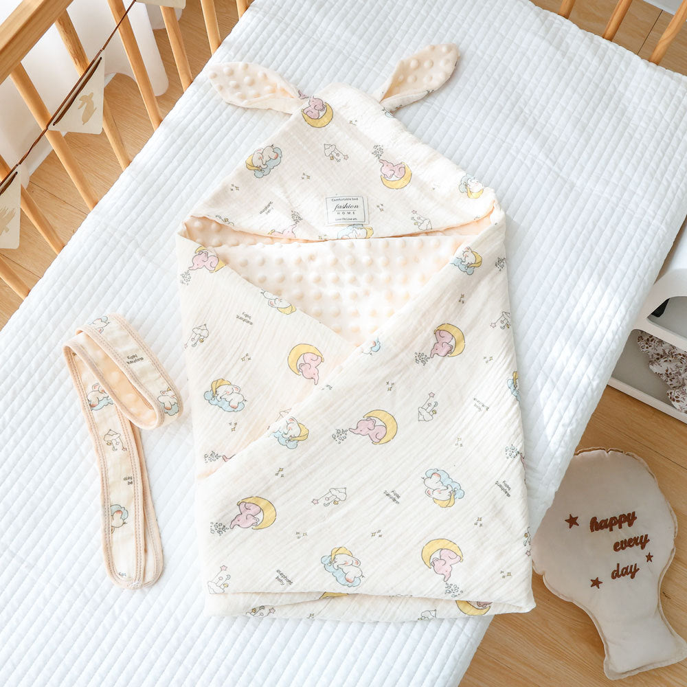 Newborn Swaddle Blanket for Baby Delivery Room Spring Summer Unlined 350g Cotton
