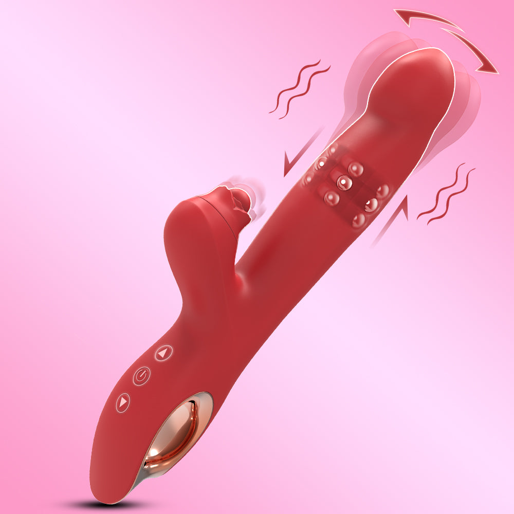 G Spot Vibrator with Double Vibration & 10 Modes - Red