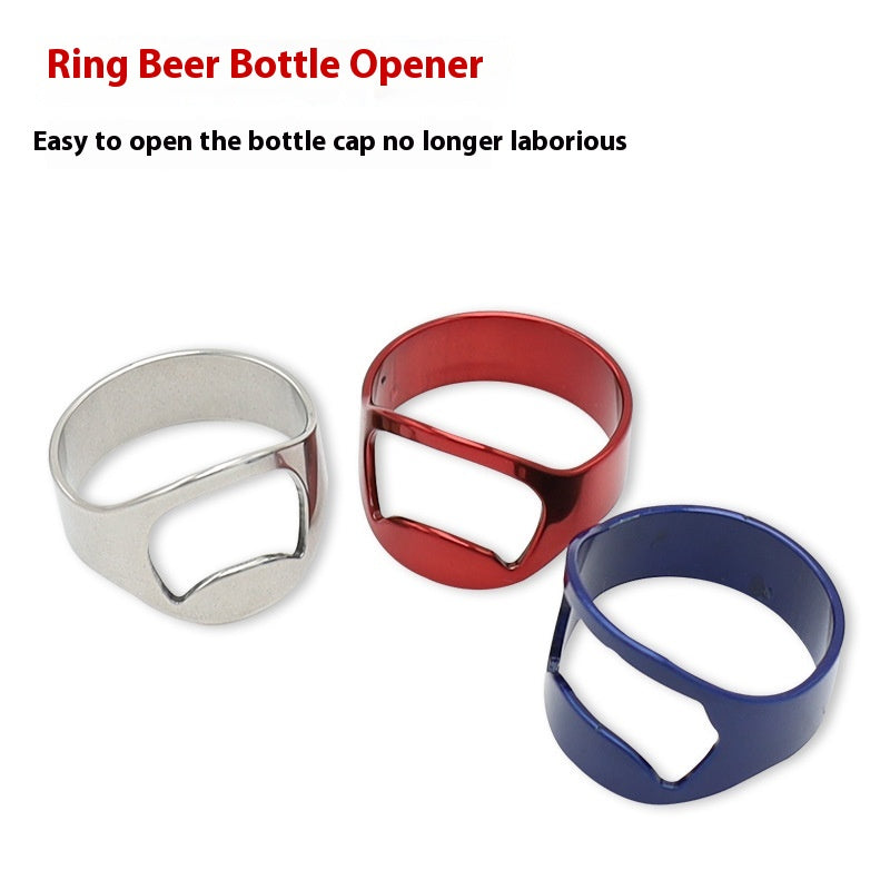 Stainless Steel Ring Bottle Opener for Beer and Corkscrew Bar Tool