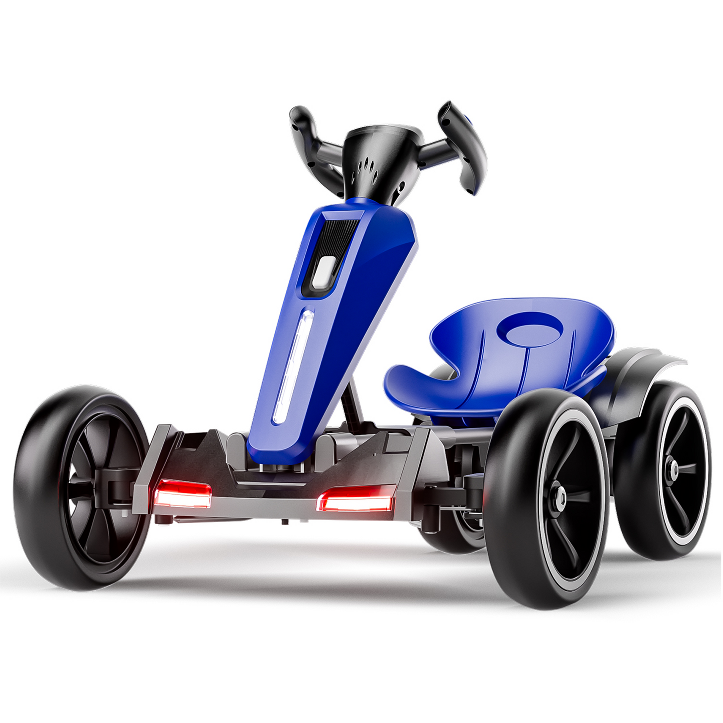 12V Electric Kids Pedal Go Kart - Adjustable Blue Ride-On Toy