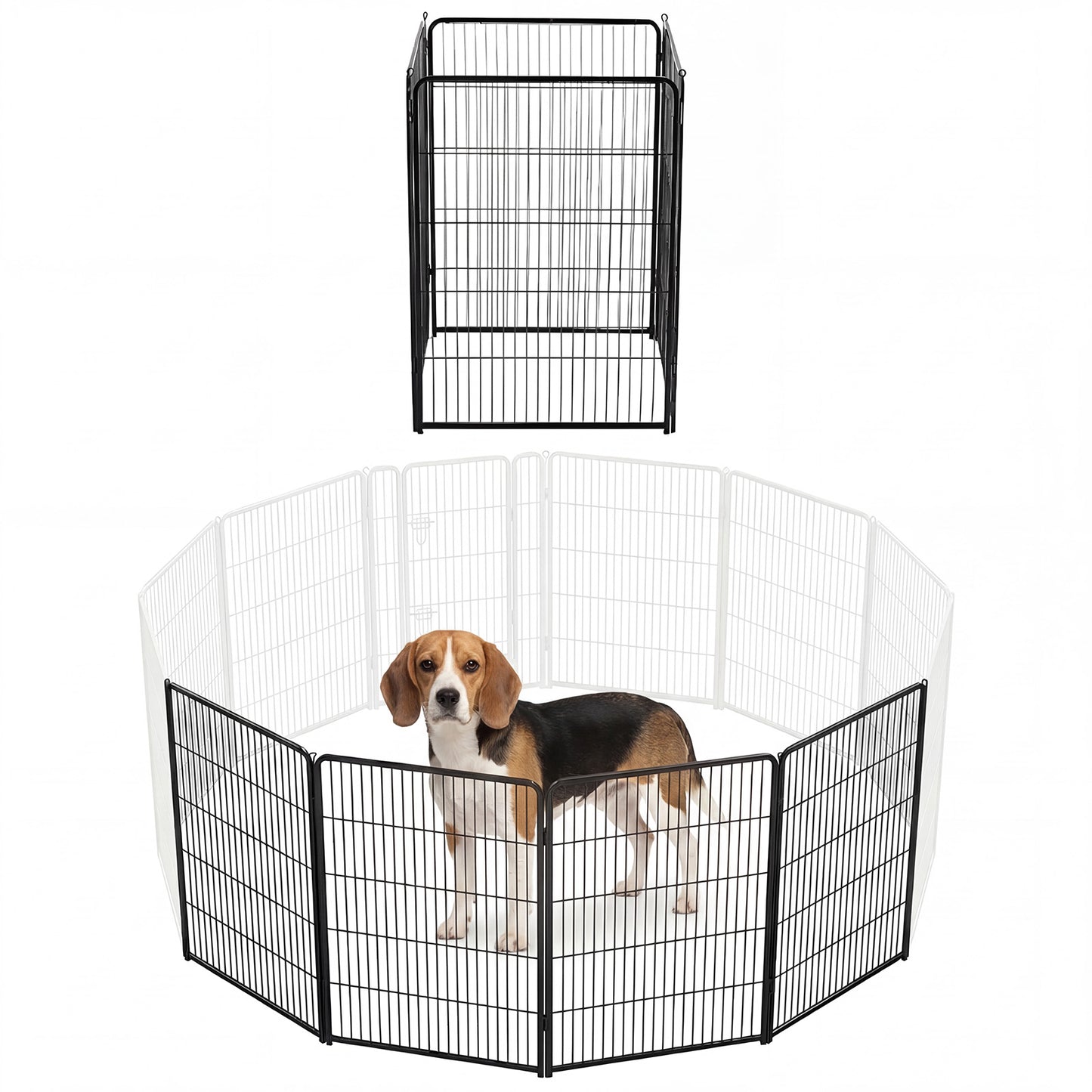 Foldable Metal Pet Fence with Door for Indoor & Outdoor Dog Safety - Multiple Sizes