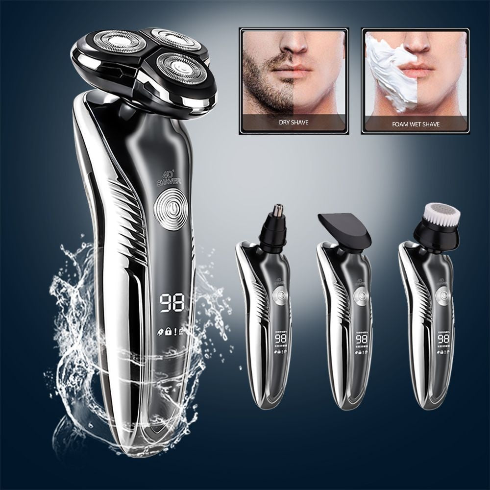 4D Rechargeable Electric Shaver - Digital Display