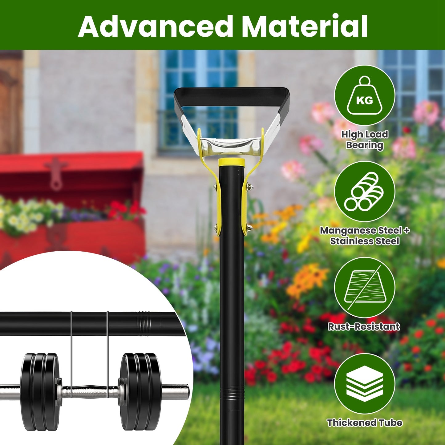 Adjustable Garden Hoe Handheld Stirrup Weeding Cultivator with Extendable Length