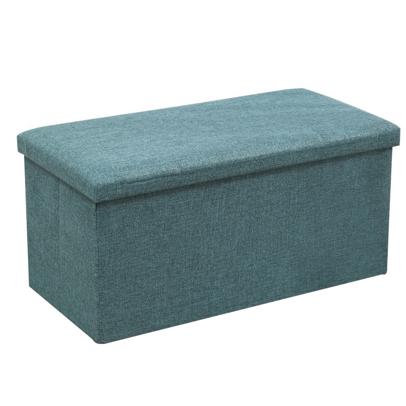 Foldable Shoe Storage Bench with Cotton Linen Upholstery - Multi-Color