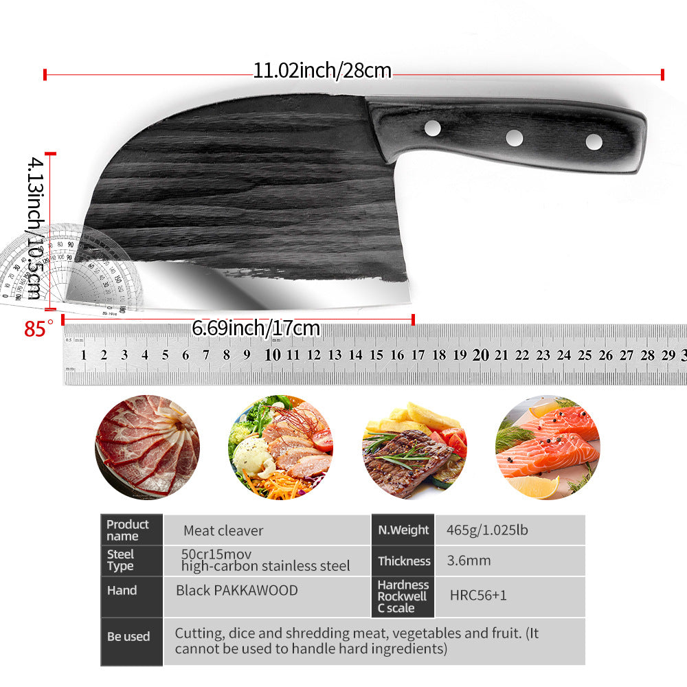 Hand-Forged Kitchen Slicing Knife - Stainless Steel Chefs Cleaver