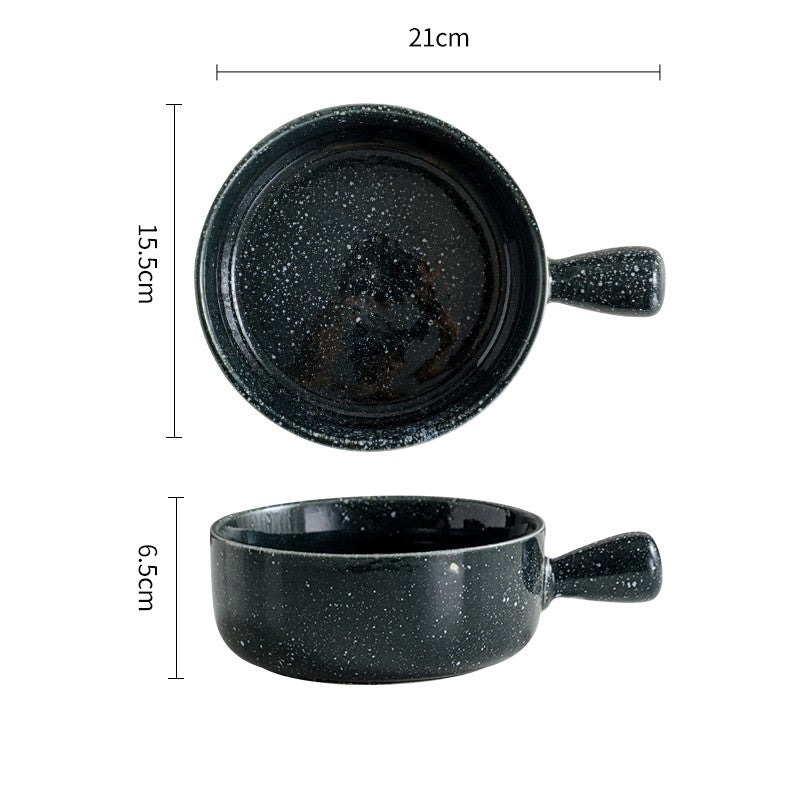 Japanese Style Ceramic Noodle Bowl with Lid and Handle – 6-Inch Porcelain Kitchenware