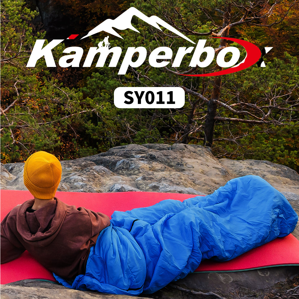 3-Season Camping Sleeping Bag - 220x80cm, Blue