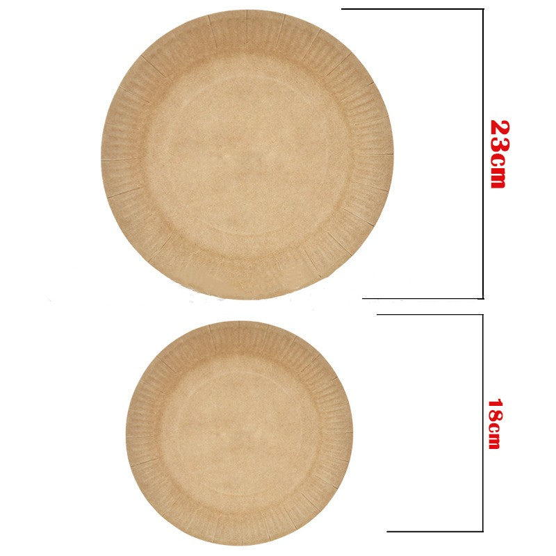 Disposable Kraft Paper Dinnerware Set with Plates Cups Towels Food Service