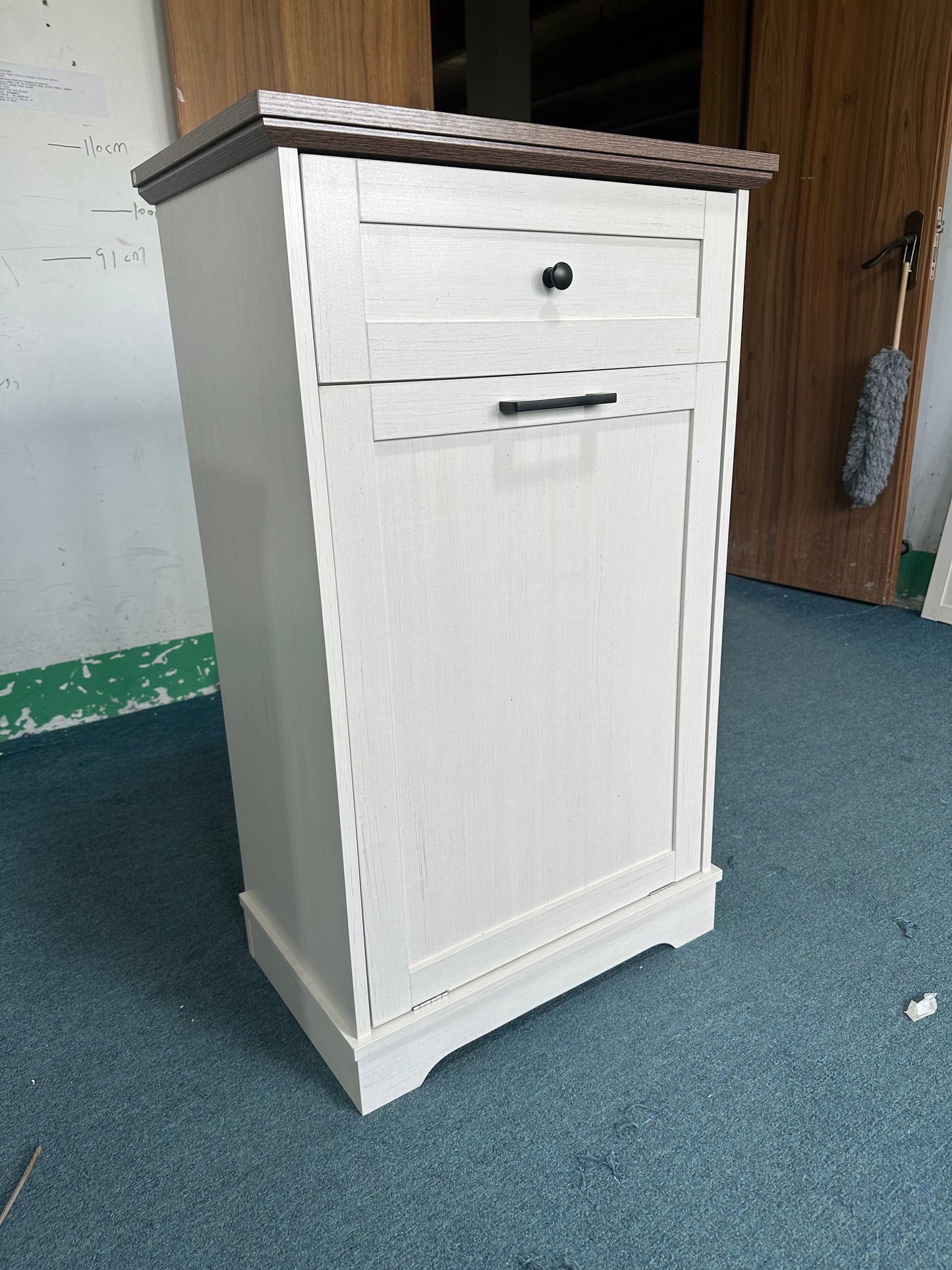 10 Gallon Tilt-Out Trash Cabinet - Antique White