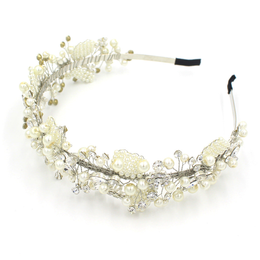 Silver Beaded Bridal Headband