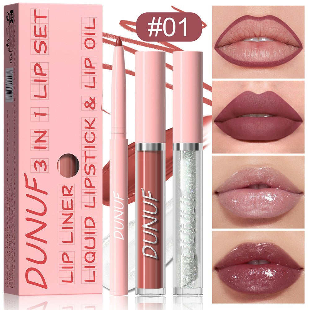 Velvet Matte Lip Glaze Set - Long-lasting, Highly Pigmented Lipstick for Natural Nude Look