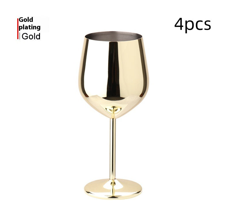 500ml High-Leg Drop-Resistant Copper Plated Wine Glass - European Style