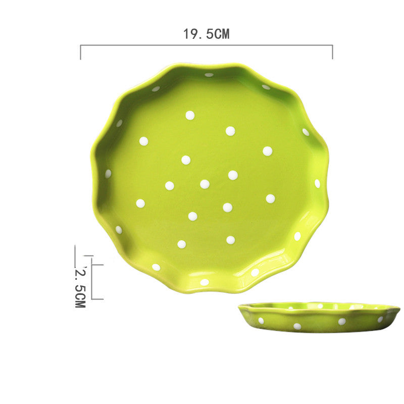 Ceramic Hand-Painted Western Style Breakfast Plate 8 Inch Microwave Safe