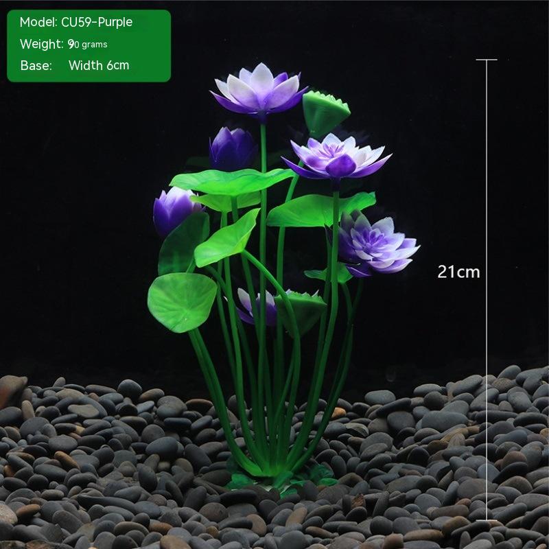 Waterproof Aquarium Water Plants Lotus Decorations for Fish Tank Landscaping