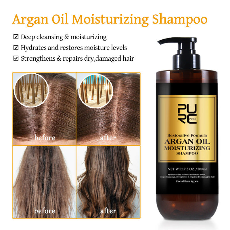 Moroccan Hair Care Set with Shampoo, Conditioner, Mask & Essential Oil