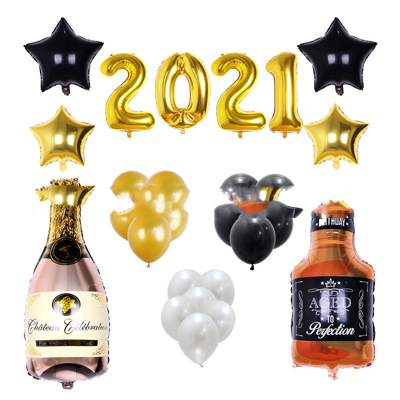 Black Gold Aluminum Film Balloon Set for Graduation & Party Decor - 10 Inches