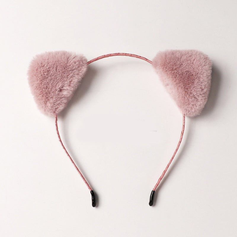 Cute Plush Animal Headband with Bells and Cat Ears for Kids & Adults