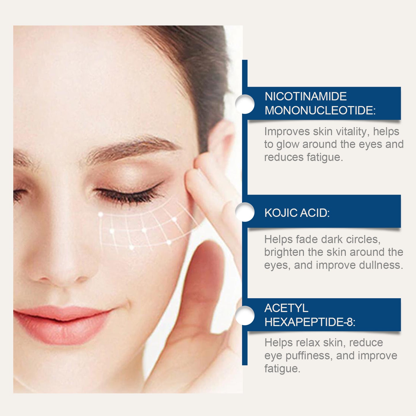 Moisturizing Firming Eye Cream with Hyaluronic Acid for Dark Circles