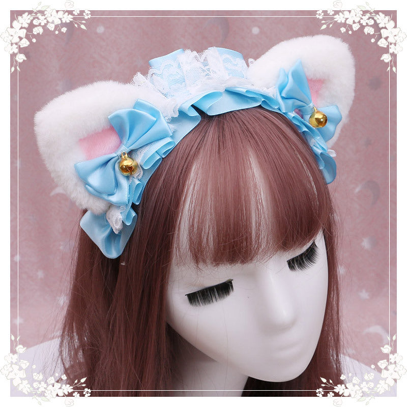 Lolita Cat Ear Headband with Lace - Hair Accessory