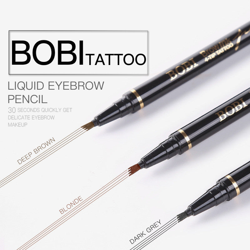 Four-Prong Eyebrow Pencil Set with Waterproof Long-Lasting Formula - Multiple Colors